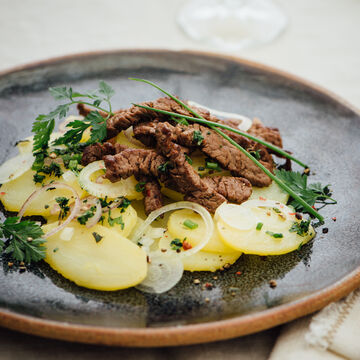 Produktbild fr '  Pariser Kartoffelsalat mit Rinderfilet-Streifen'