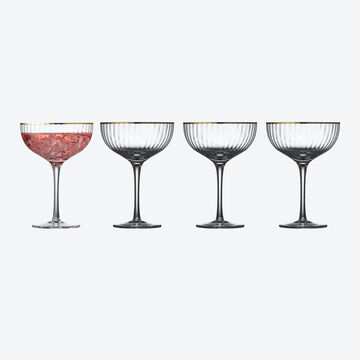 Produktbild fr 'Exquisite Vintage-Cocktailglas und -Sektschale mit elegantem Goldrand'