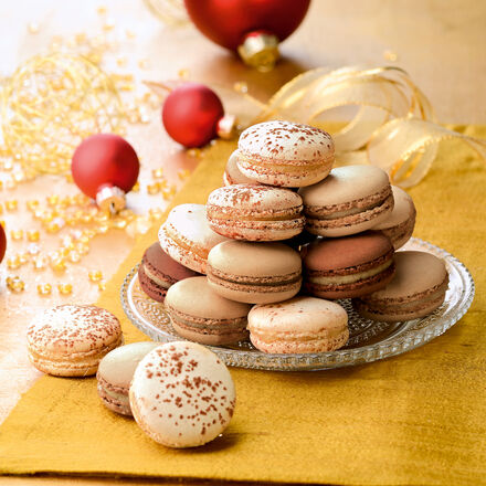 Produktbild fr ' Gefllte weihnachtliche Macaron Mandelbaisers'