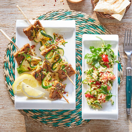 Produktbild fr ' Seitan-Zucchini-Spiee mit Taboulsalat '