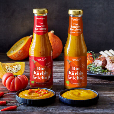 Produktbild fr 'Bio Krbis-Ketchup Set - hocharomatisch, mild und pikant, nur 10 % Zucker'