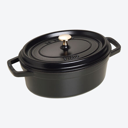 Produktbild fr 'Franzsische Staub Cocotte oval mit zustzlichem Gratis-Tierknauf'