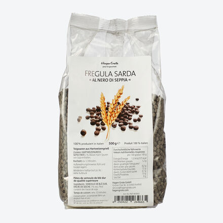 Produktbild fr 'Fregula: Sardische Kugel-Pasta Sepia schwarz, Bronze, Bronzepasta'