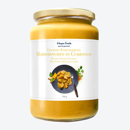 Produktbild fr 'Gourmet-Klassiker im Glas: Maishhnchen in Currysauce minutenschnell zubereiten, Fertiggericht, Huhn, schnell & einfach'