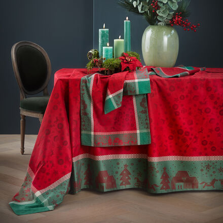 Produktbild fr 'Jacquard-Tischlufer mit klassischen Weihnachts-Motiven'