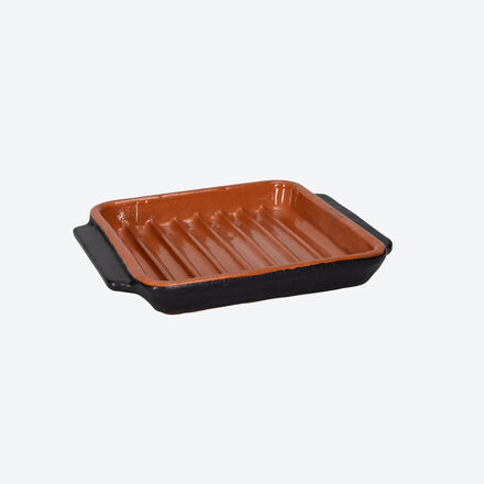 Produktbild fr 'Klein: Bis 930 C flammfeste, rechteckige Terracotta-Grill- und Backformen'