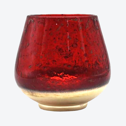 Produktbild fr 'Rot durchgefrbtes Glas-Windlicht, Teelicht, Windlichtglas, Tischdeko'