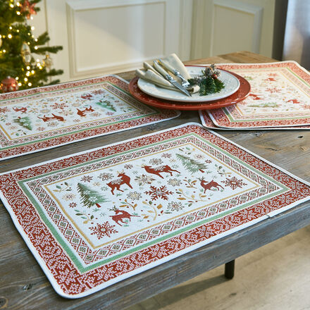 Produktbild fr 'Weihnachtliche Tischsets in schwerer Double-Jacquard-Qualitt'